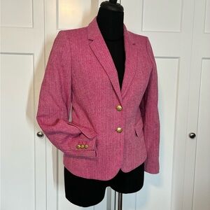 J. Crew 6 S Red Herringbone Blazer Jacket Business Lined Suit Coat